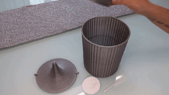 desperdício lixo balde balanço tampa Cosmético bin banheiro banho cosméticos Projeto impressão facilmente astuto girar 3d print model - Mito3D