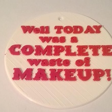 waste makeup sign silly funny 3d print model - Mito3D