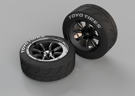 watanabe style wheels tyres tamiya 1 24 scale nissan kpgc10 skyline direct replacements wheel 3d print model - Mito3D