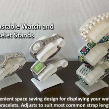 watch bracelet stand - convenient adjustable space saving jewelry bracelets wristwatch wristband wrist band womans woman watches unique stands smart sisters sister simple rings present organization organisation mum mothers day mother mens men make up lady ladies jewellery household home holder girls girl gift fashion easy earrings display designer design daughter collection chain bedroom accessory accessories 3d print model - Mito3D