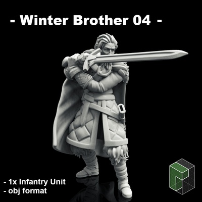 watch brother 04 unsupported soldiers warriors armored knights miniature mini tabletop table dnd dungeons dragons rpg greatsword sword shields fantasy wargame nights brothers in arms cloak 3d print model - Mito3D