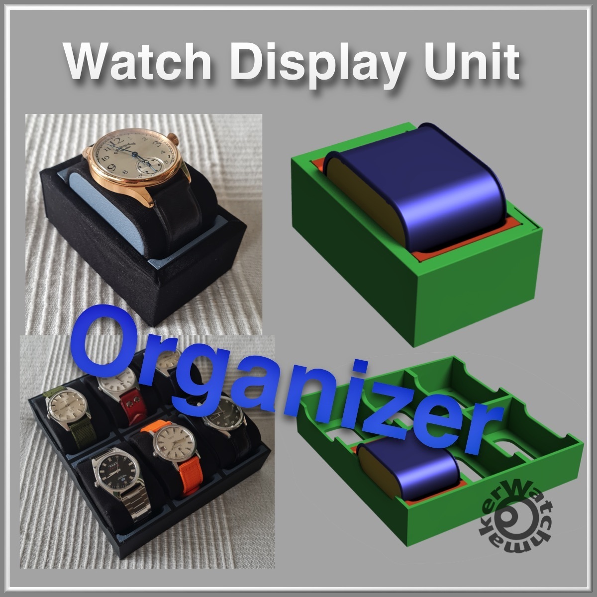 reloj monitor unidad organizador caja relojería destornillador relojero herramientas herramienta almacenamiento reparar precisión joyería joya artesanía 3D print model - Mito3D