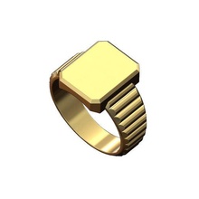 watch link rectangular tag signet ring sizes 6to11 3d print model jewelry printable gold silver jewellery luxury engraving engravable presidential rolex bling rings 3d print model - Mito3D