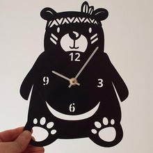 assista osito a casa urso teddy animais relógio hora em tempo parede habitação 3dlito 3d print model - Mito3D