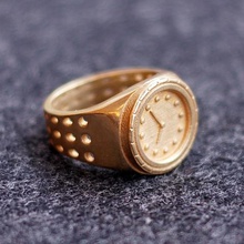 watch ring jewelry jewelries time clock fun wear 3d print model - Mito3D