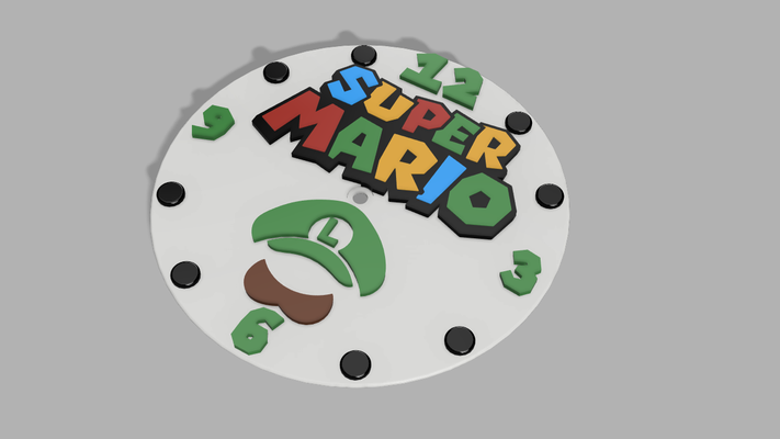 regarder super mario frères accueil maison nintendo l'horloge luigi jeu vidéo bros 3d print model - Mito3D