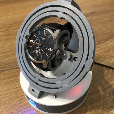 giroscópio de enrolador relógio corda a moda watchwinder gyrowinder automática arduino deslizante o motor motor-28byj-48 uno mecânica 3D print model - Mito3D