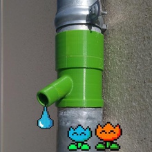 raccoglitore di acqua casa recuperatore fiore mario collettore il tubo pompino giardino economia l'irrigazione grondaia 3d print model - Mito3D