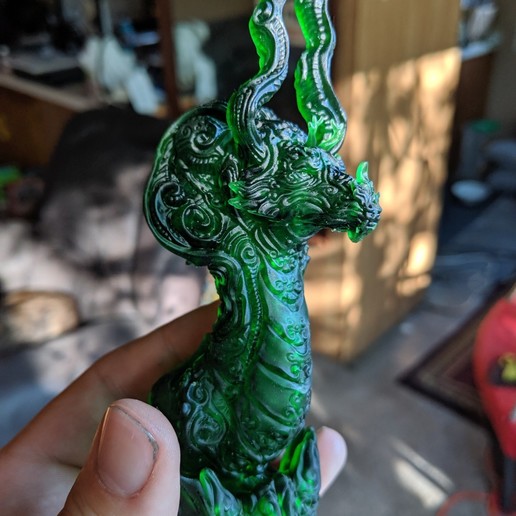 dragon de l'eau art resinprinting le buste giger orné l'oriental oni la sculpture 3D print model - Mito3D
