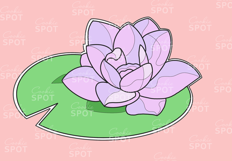 water lily cookie cutter water lily lily flower cookie cutter  3d print model - Mito3D