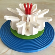 water lily lego style art objet dart flower 3d print model - Mito3D