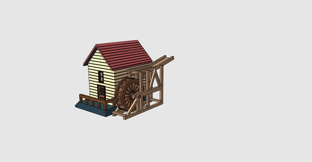 water mill - su de irmeni watermill build building historical house milling miniature garden miniatures buildings structures achitecture 3d print model - Mito3D