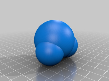 water molecule chemistry learning education knowledge 3d print model - Mito3D
