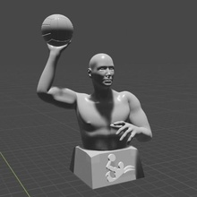 jogador de polo aquático jogo o blender bola 3d print model - Mito3D