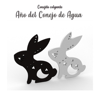 agua Conejo colgante pendiente 2023 conejito 3d print model - Mito3D