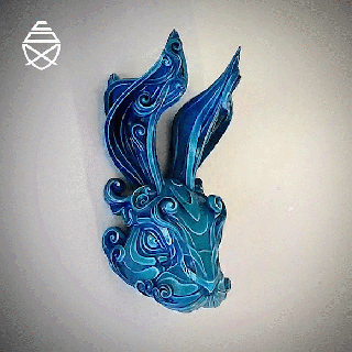 Su tavşan hayvan dekorasyon pipo anahtarlık ev ender dekor Sanat süslü 3d print model - Mito3D
