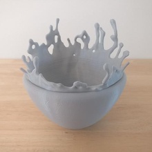 acqua splash ciotola art di cereali latte la simulazione onda zen 3d print model - Mito3D