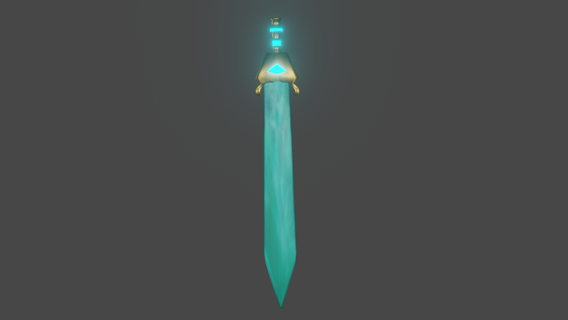 water sword weapons lowpoly 3d print model - Mito3D