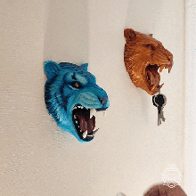 water tiger wall keychain decor ender sculpture art ornament easy print pipe cox brackets animal feline wild nature decoration year 2022 3d print model - Mito3D