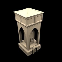 water tower game scenery 40k aos medieval town 3d print model - Mito3D
