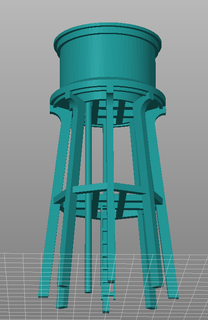 water tower reservoir tank architecture scale 3d print model - Mito3D