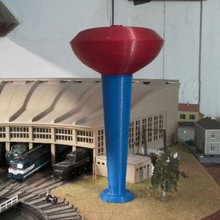 Wasserturm trappes Spiel Modellbau Zug ho rail 3d print model - Mito3D