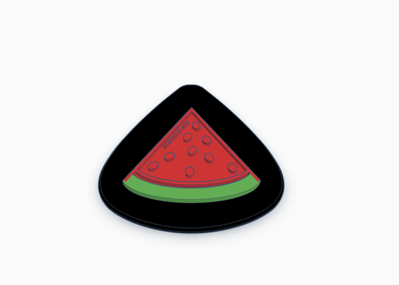 watermelon guitar pick bass electric acoustic water melon instrument music rock classical pickcard band group collection card 3d print model - Mito3D