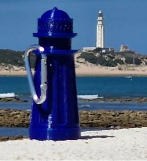 estanco frasco cenicero llave anillo trafalgar faro botella roscado meca muelles Cádiz bahía capa Arte sostenible 3d print model - Mito3D