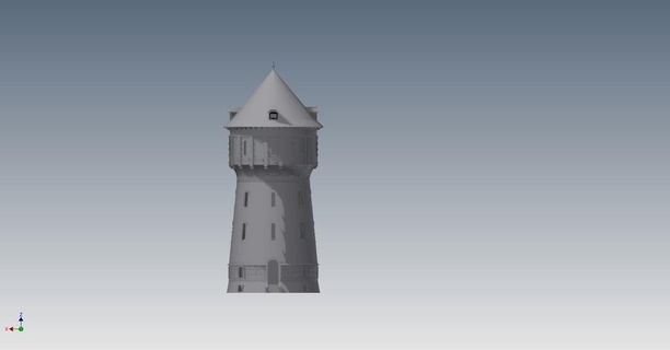 watertower - wasserturm krefeld germany modelleisenbahn buildings structures achitecture house 3d print model - Mito3D