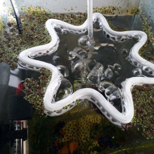 vague briseur aquarium 3d voronoi air pompe aquariums décor décoration azolla bouée déco flotteur bocal poissons animaux domestiques 3D print model - Mito3D