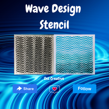 wave design stencil 3d print model - Mito3D