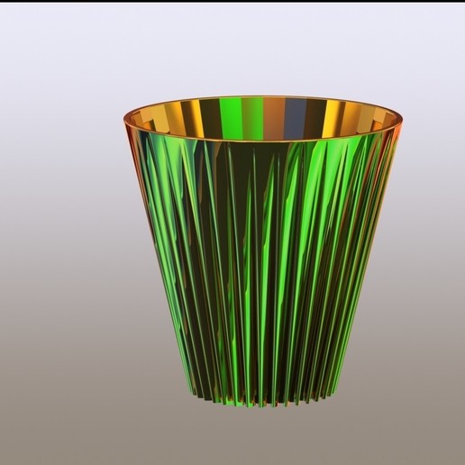 desenho da onda vaso a moda titular o design 3D print model - Mito3D