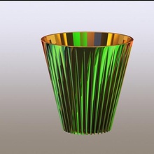 desenho da onda vaso a moda titular o design 3d print model - Mito3D