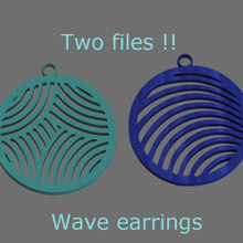 wave earrings set jewelry earring pendant pendants waves planet planets geometry geometric 3d print model - Mito3D