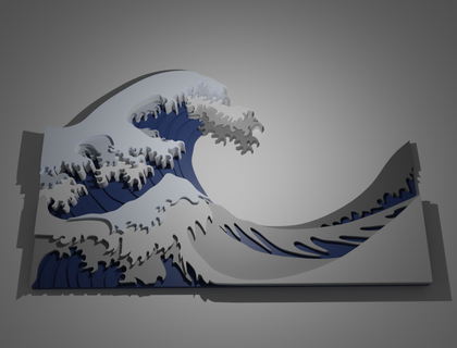 wave kanagawa art architecture 3d print model - Mito3D