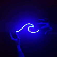 wave neon led decoration table poster 3d print model - Mito3D