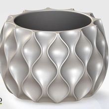 wave pattern flowerpot model 2 pot legs elegane pots geometric flower geometry 3d print model - Mito3D