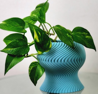 wave pot planter vase 3d print model - Mito3D