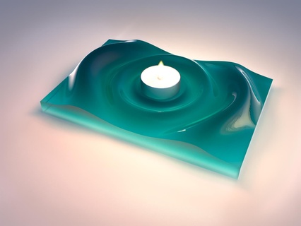 wave tea candle holder v2 candleholder tealight art decor decoration abstract decohome sea ocean resin mold 3d print model - Mito3D