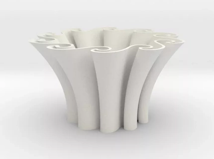 ondas vaso vidro tigela decorativo plantadores Panela flores flor planta 3d print model - Mito3D