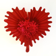 wavey aşk ev kalp ekici dalgalı üretici usul vazo kase 3d print model - Mito3D