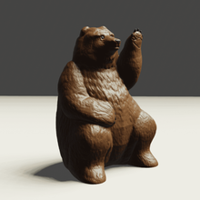 waving bear various animal forest wild hairy greeting 3d print model - Mito3D