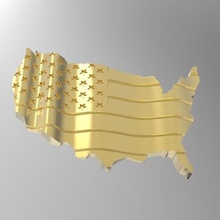 wavy american flag art usa wood free 3d stl model relief 3d print model - Mito3D