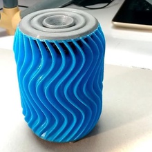 ondulato altoparlante di bluetooth vari vaso 3d print model - Mito3D