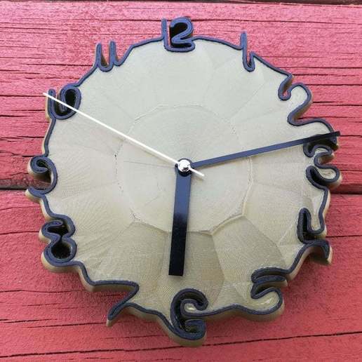 wellig clock v2 home analog-Uhr Kunst Kunstprojekt genial awesomeness awesomesauce Uhr Gesicht cool creative kit Projekt Zeit Wand-Uhr waveywednesday wavywednesday Dekor 3D print model - Mito3D