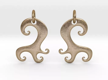 wavy earrings Jewelry pendants 3d print model - Mito3D