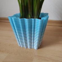 ondulado vaso de flores a casa flor pote rodada estilo o design retro 120 3d print model - Mito3D