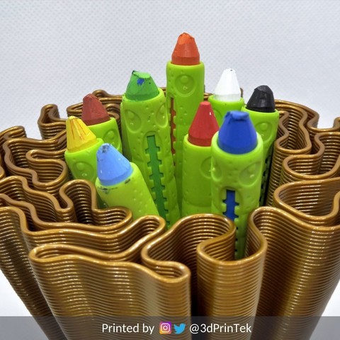 wavy penholders collection 15 files home planter generative procedural vase 3D print model - Mito3D