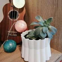 ondulado plantador cubierta carcasa funda 12 cm decoración planta maceta 3d print model - Mito3D