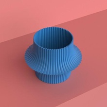wellig Vase Sammlung Haushalt Spielzeug sehen zeitgenössisch modern Blume bunt 3d print model - Mito3D